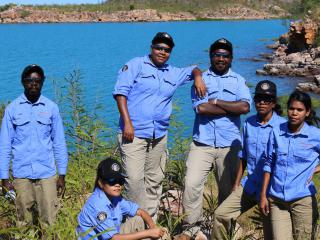 Dambimangari Rangers undertaking survey at Jungulu Island. Photo: © Dambimangari Aboriginal Corporation 