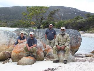 The truwana Rangers on Cape Barren Island. Photo: © Aboriginal Land Council of Tasmania