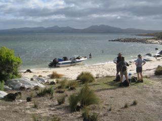 Leaving Big Green Island for Flinders Island. Photo © Tasmanian Aboriginal Trainee Rangers