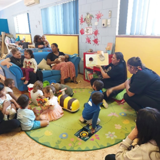 Photo courtesy of Ngala Community Services. Young parents participating in the Parenting Support Program