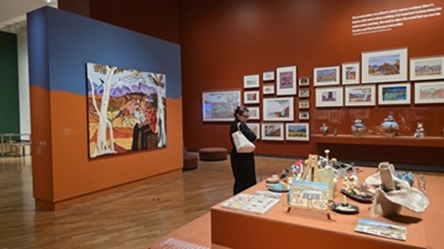 NIAA staff at the National Indigenous Art Triennial exhibition.