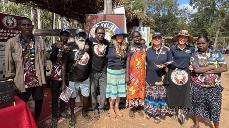 A group photo of people at the Garma Festival.