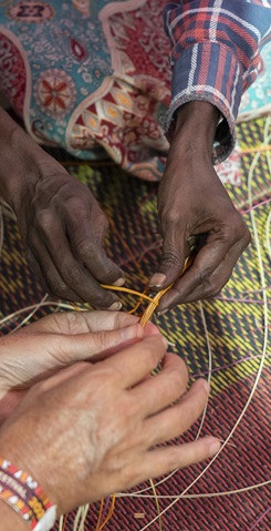 Weaving activity at the Barunga Festival.