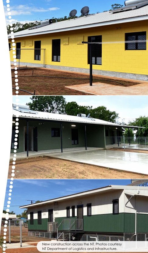 three images of three different houses built