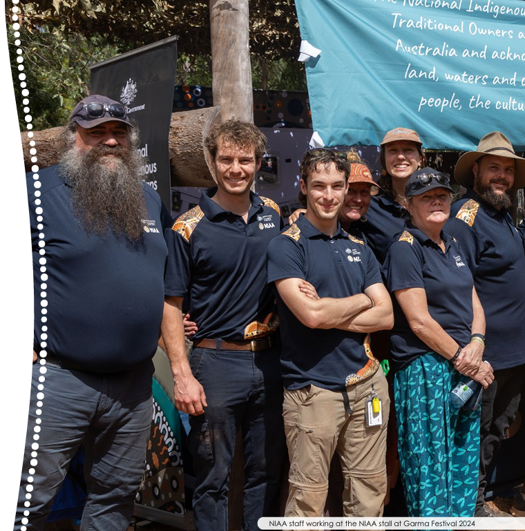 NIAA staff working at the NIAA stall at Garma Festival 2024