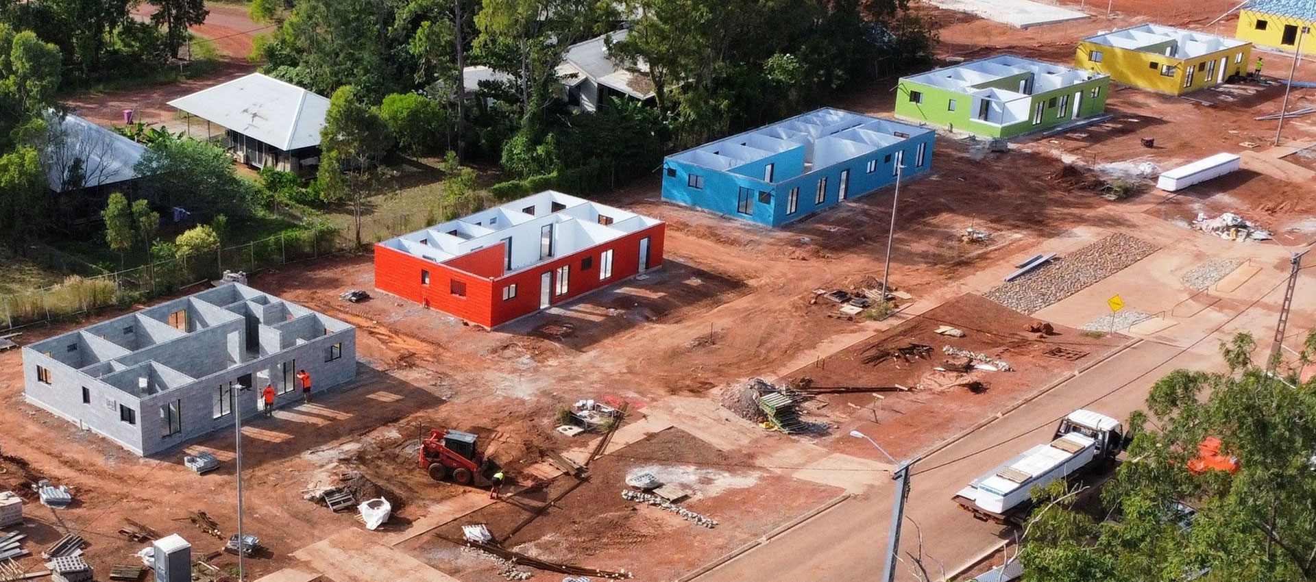 Image: Homes under construction in Yirrkala, Northern Territory. Photo courtesy of the Northern Territory Government.
