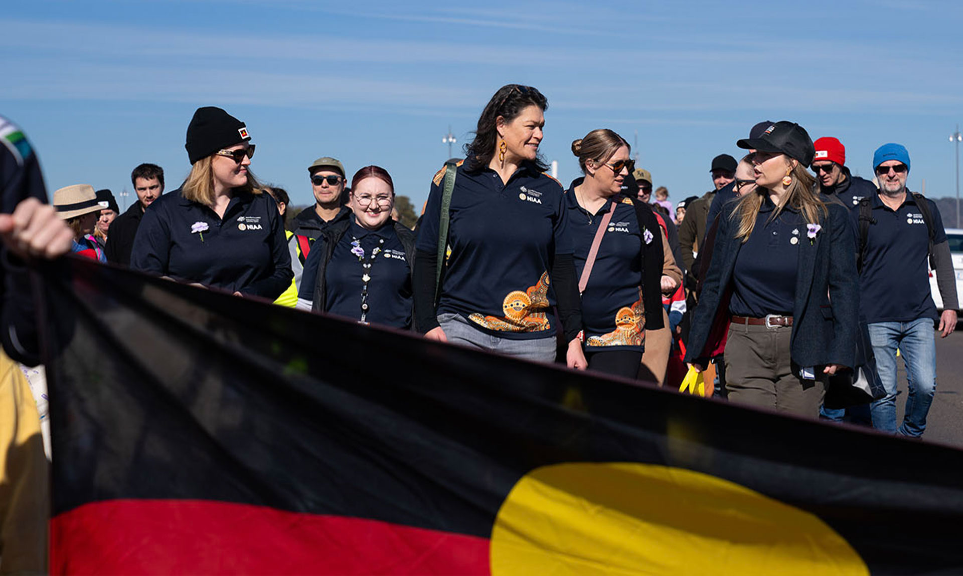 NIAA staff attending the 2024 Sorry Day Bridge Walk, Canberra, ACT.