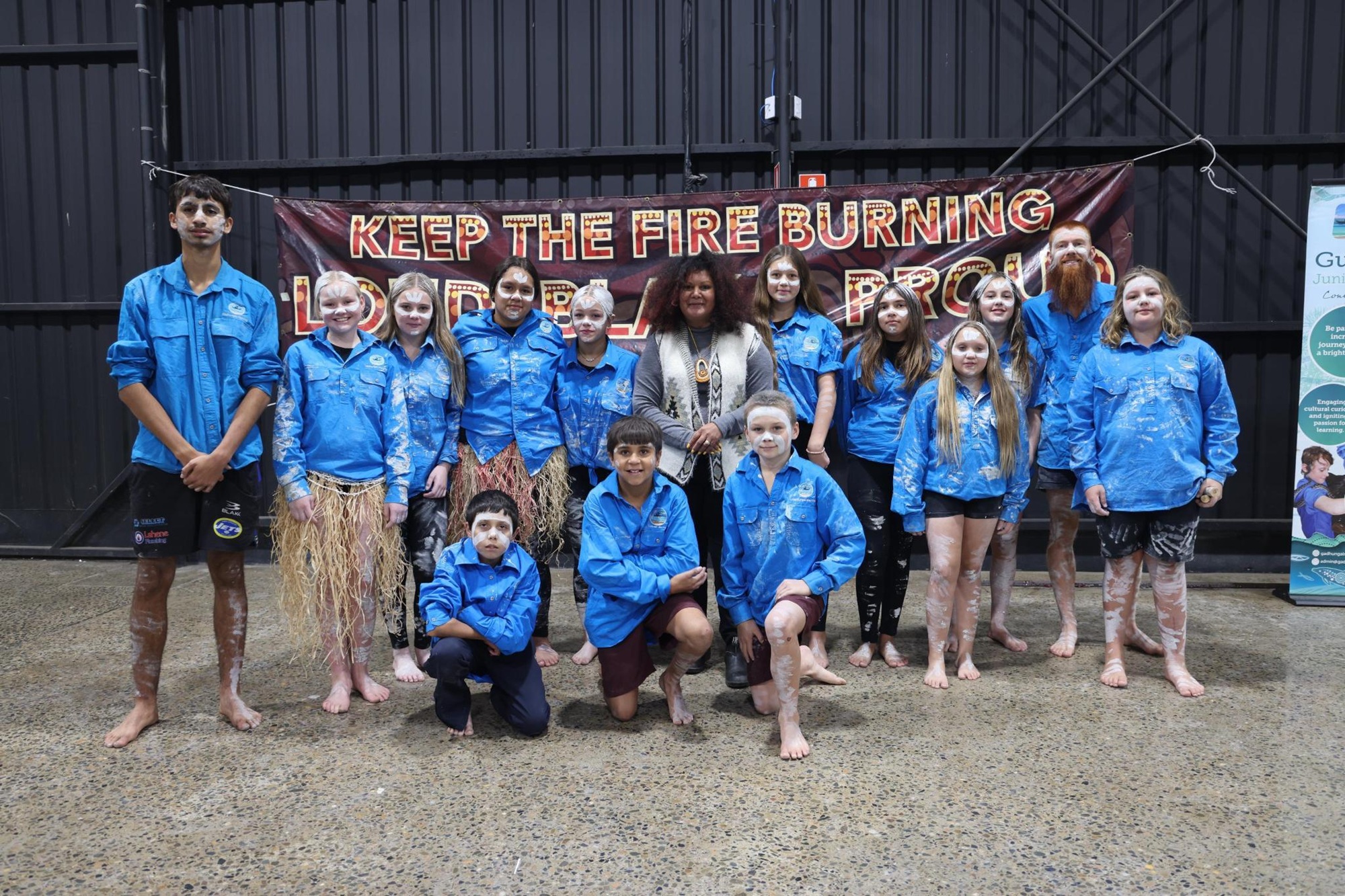 Group photo of Gudjaga-Laali Junior Rangers Program with Senator the Hon Malarndirri McCarthy