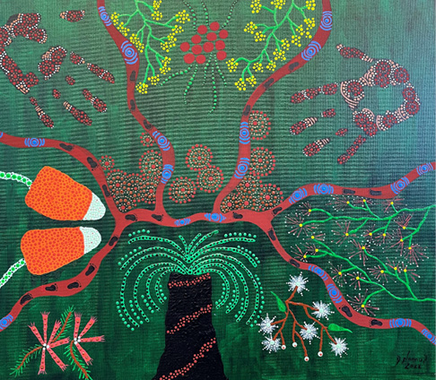 Indigenous artwork by Yuen Elder Deborah Nannup