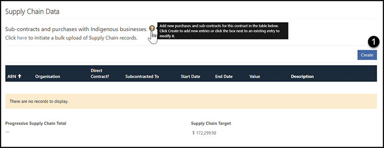 Screenshot showing Supply Chain Data screen