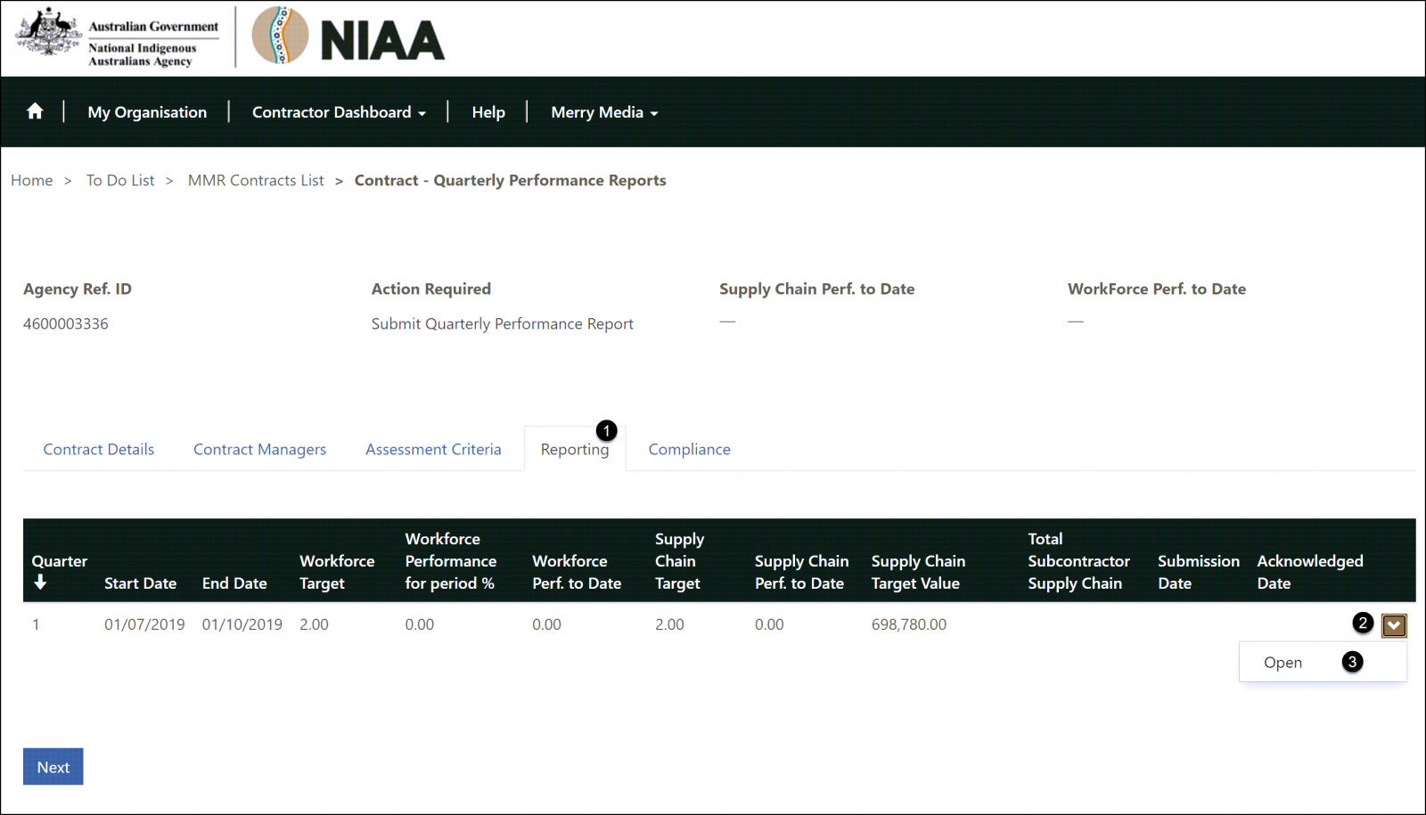 Screenshot showing QPR tab and screen