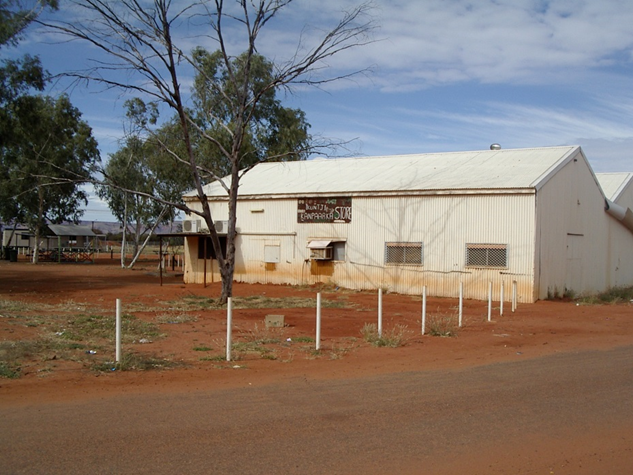 a photo showing the old Haasts Bluff community store