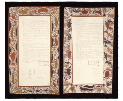 Yirrkala Bark Petitions of the Dhuwa moiety and Yirritja moiety