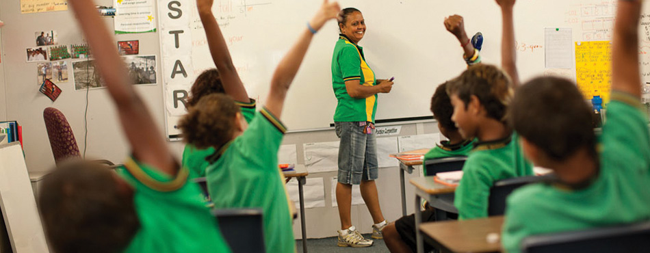 Maureen Liddy teaches a class at the Cape York Academy's Coen campus.