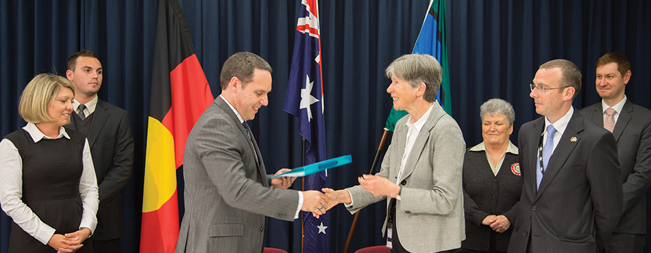 Shane Fields, Director of Fields Group and Ms Jennifer Rawson, Deputy Secretary of the Department of Foreign Affairs and Trade.