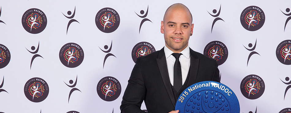In this photograph National NAIDOC Sportsperson of the Year Award winner and wheelchair basketball player, Ryan Morich is pictured.