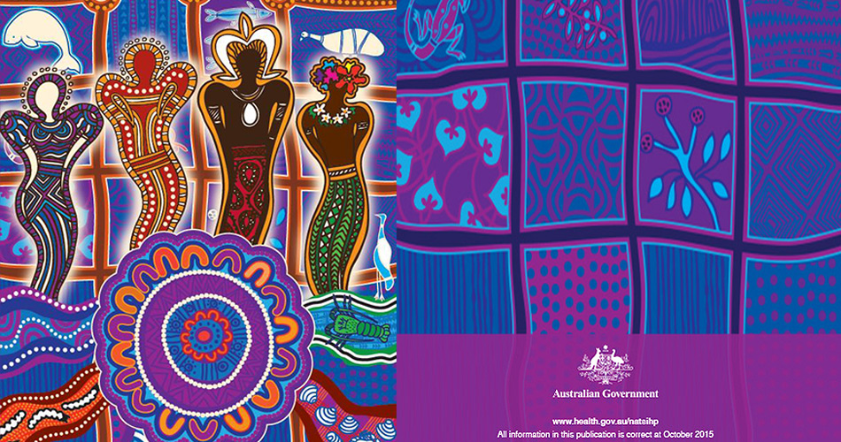 This is a photograph of the booklet cover for the Implementation Plan for the National Aboriginal and Torres Strait Islander Health Plan.