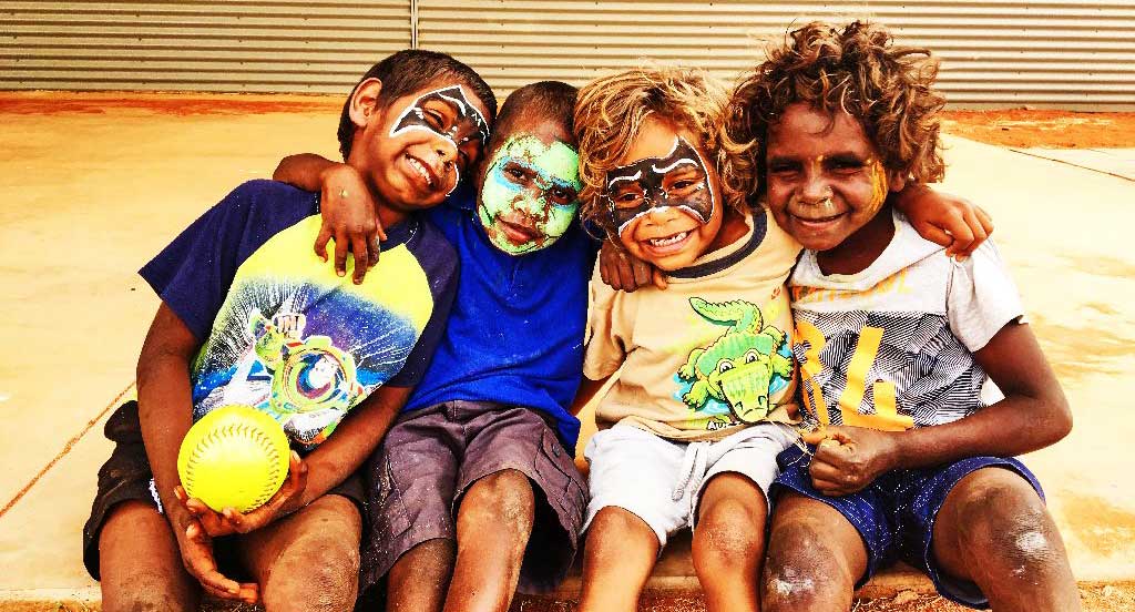 Levi Williams, Tinam Burke, James Cooke and Emrick Stewart from Wiluna Remote Community School.