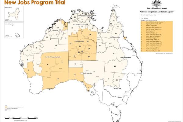 New jobs program trial map February 2024