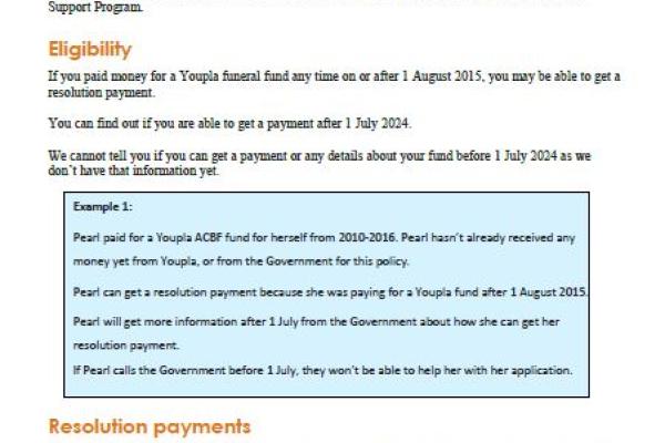 Youpla Support Program factsheet