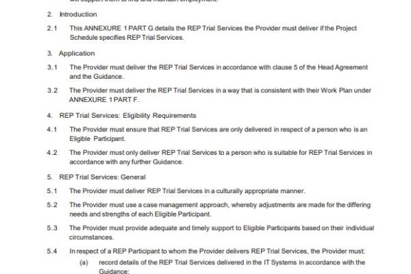 Part G Annexure 1 head agreement CDP 2019-2024