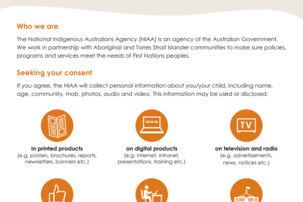 Photo, audio and video consent form