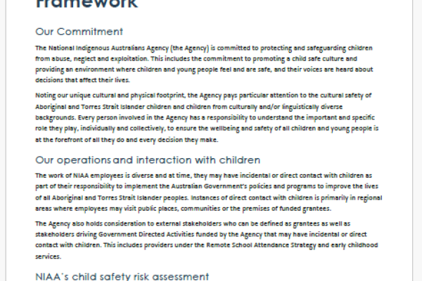 Cover image of 2026 Annual Statement of Compliance with the Commonwealth Child Safe Framework
