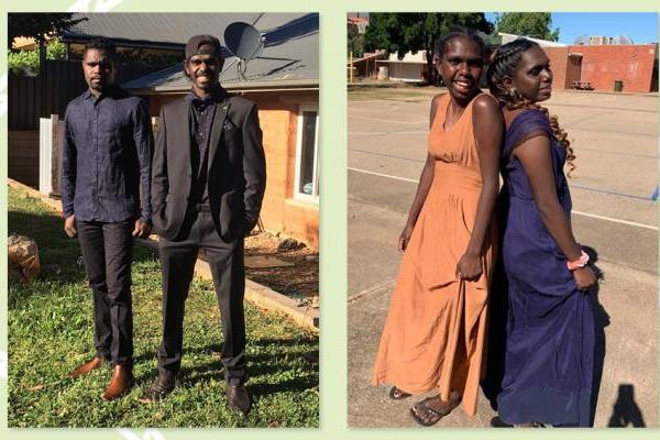 Photo (at left): Marcus Kinthari (right) with friend Jerry Bitting (left). Photo (at right) Veronica Munar (left) and Lauren Bitting (right).