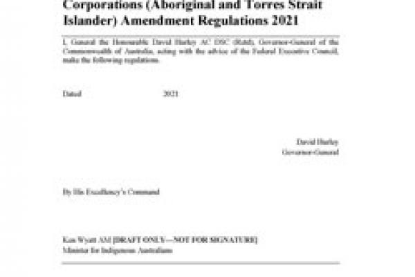 Exposure Draft of the schedule of amendments to the CATSI Regulations 2017
