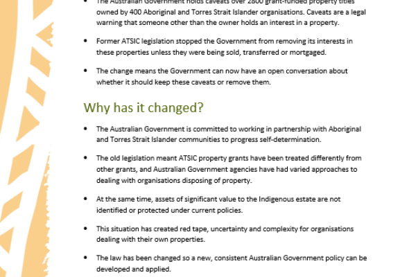 Changes to ATSIC legislation