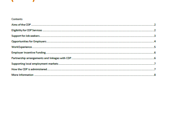 Community Development Programme (CDP) Overview