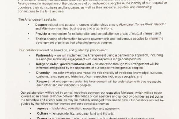 Australia and Aotearoa-New Zealand Indigenous Collaboration Arrangement