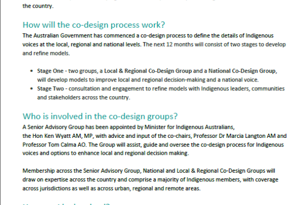 Indigenous Voice Co-design fact sheet