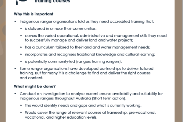 Indigenous Ranger Sector Strategy: Strong Economy (Skills) - Proposed Actions