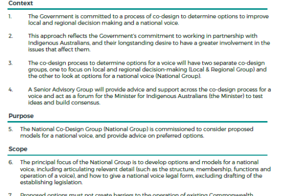 Terms of Reference National Co-design Group
