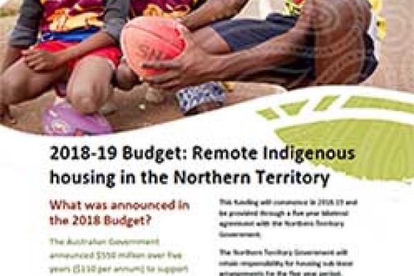 2018-19 Budget: Remote Indigenous housing in the Northern Territory