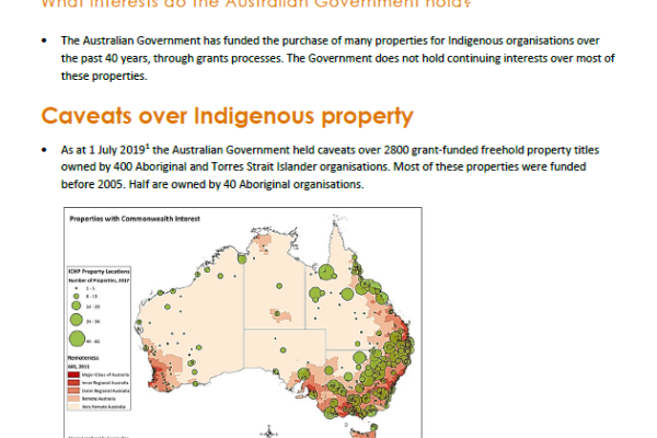 Commonwealth Rights and Interests in Indigenous Property Fact Sheet