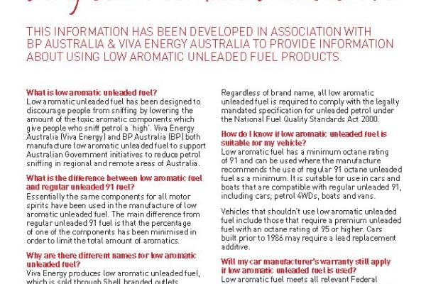 Low aromatic unleaded fuel: The facts