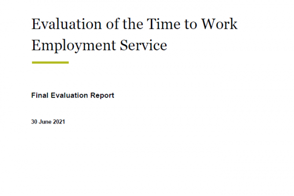 Evaluation of the Time to Work Employment Service (TWES) – Final Report