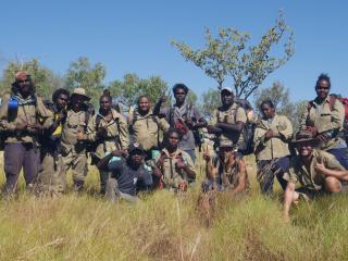 Uunguu Rangers and Traditional Owners participating in their annual fire walk. Photo: © Wunambal Gaambera Aboriginal Corporation