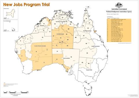 New jobs program trial map February 2024