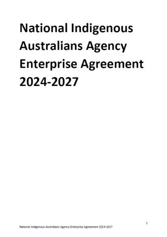 National Indigenous Australians Agency Enterprise Agreement 2024-2027