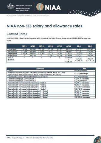 Non-SES salary rates