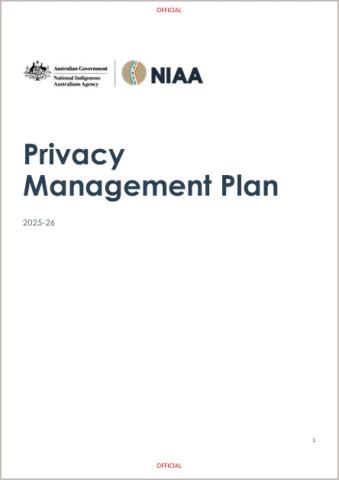 Cover page of the Privacy Management Plan