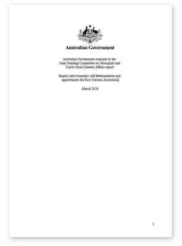 Australian Government response cover