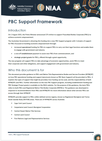 Prescribed Bodies Corporate Support Framework
