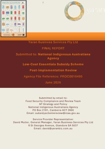 Final Report of the Post-Implementation Review of the Low-cost Essentials Subsidy Scheme