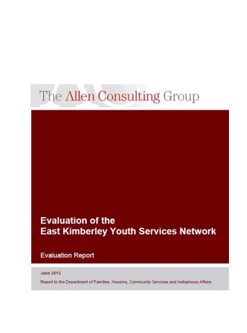 East Kimberley Youth Services Network Evaluation Report