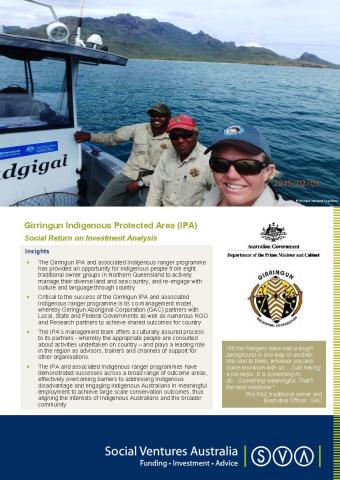 Social Return on Investment analysis of the Girringun Indigenous Protected Area and associated Indigenous ranger programme