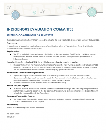 Meeting Communiqué, 26 June 2023